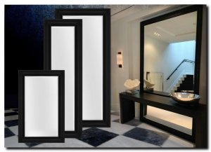 Moderne spiegel Edmundo mat zwart