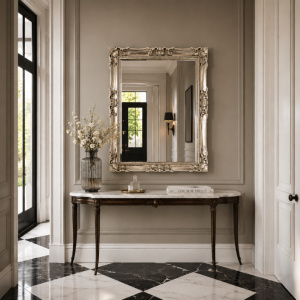 7.1694/4-B-A Mediterrane barok spiegel Adriane Zilver buitenmaat 72x92cm Aanbieding!