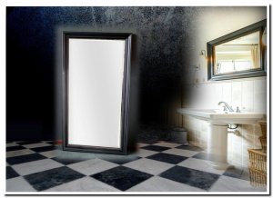 z2303agbla_60x120 Klassieke spiegel Nino Zwart met gouden kraal 76x136cm Aanbieding
