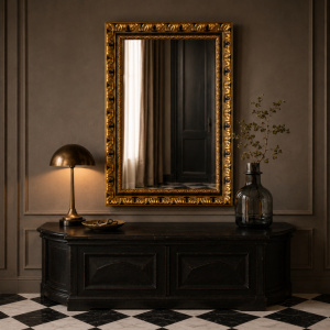 Muscorino 1 Spiegel Salvatore Antiekgoud-zwart 80x110cm Aanbieding!